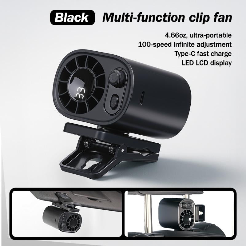 ❄ Car Clip On Fan with LED Display - 360°Rotation❄