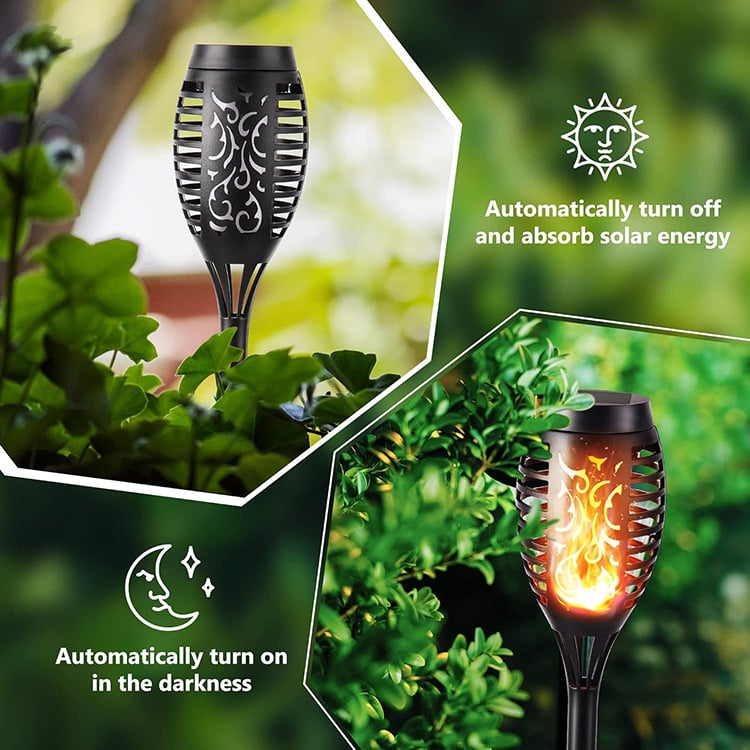 🏆 Solar Powered Fire Flame Design Garden Light