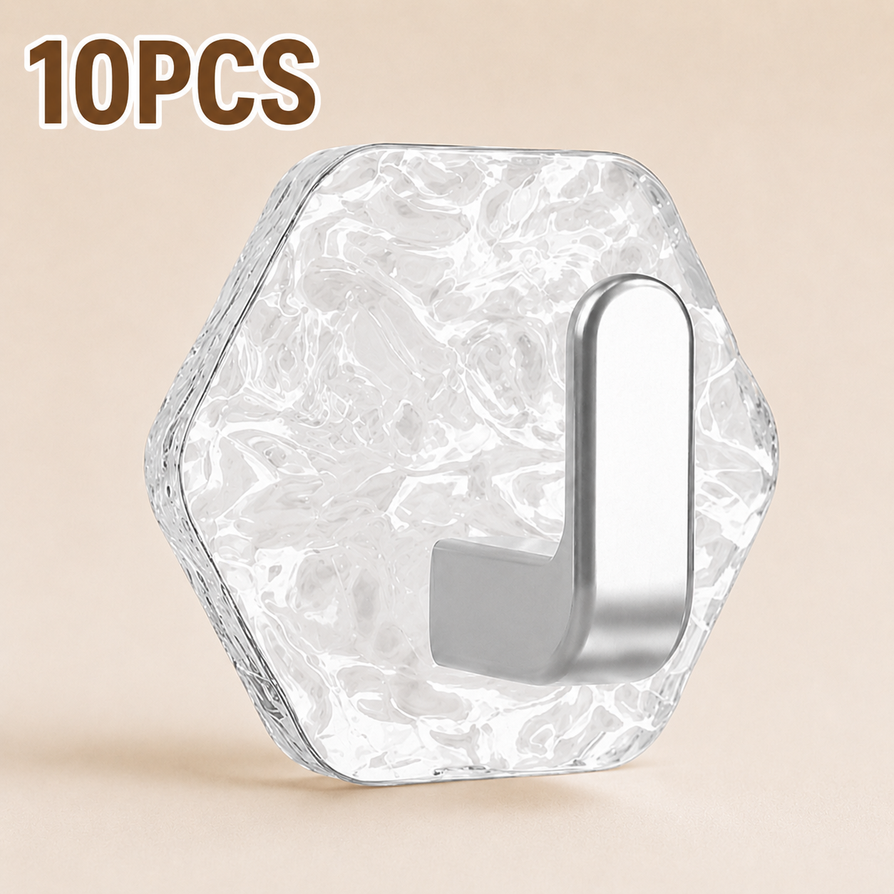 ✨Day Sale 50% OFF✨10 Pack Hexagonal Adhesive Wall Hooks – Waterproof Heavy Duty Hooks
