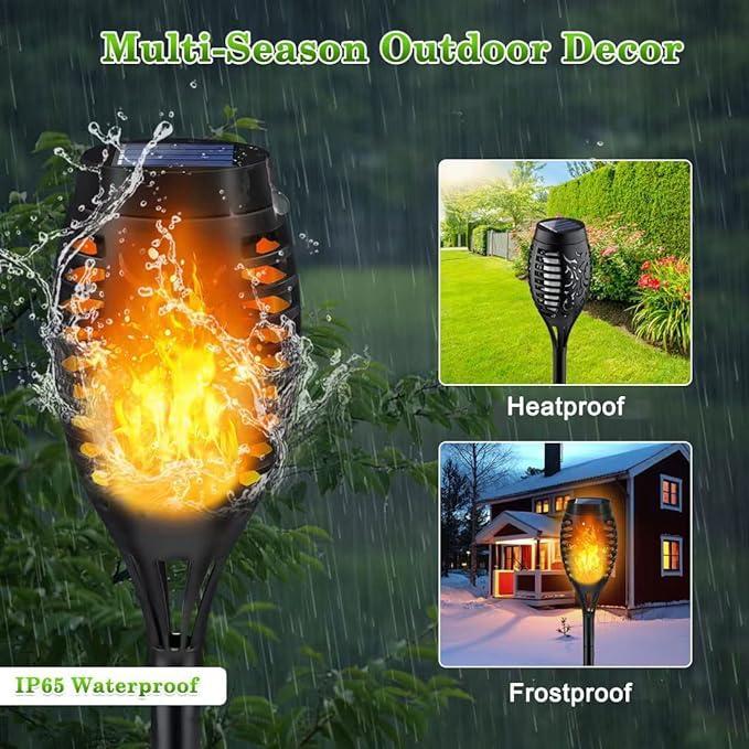 🏆 Solar Powered Fire Flame Design Garden Light