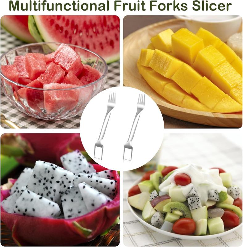 🍉 Effortless Fruit Prep✨ 2-in-1 Fruit Cutter & Fork – For Quick and Easy Fruit Serving! 🍓