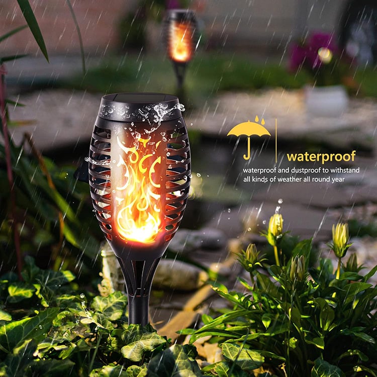🏆 Solar Powered Fire Flame Design Garden Light