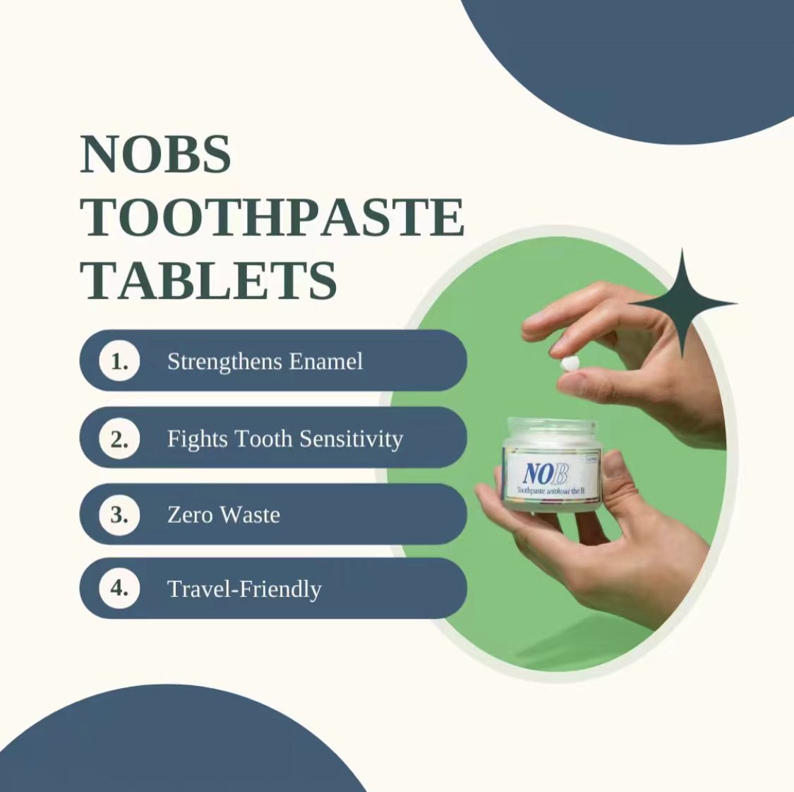 NOBS Toothpaste Tablets - Nano Hydroxyapatite, Fluoride Free