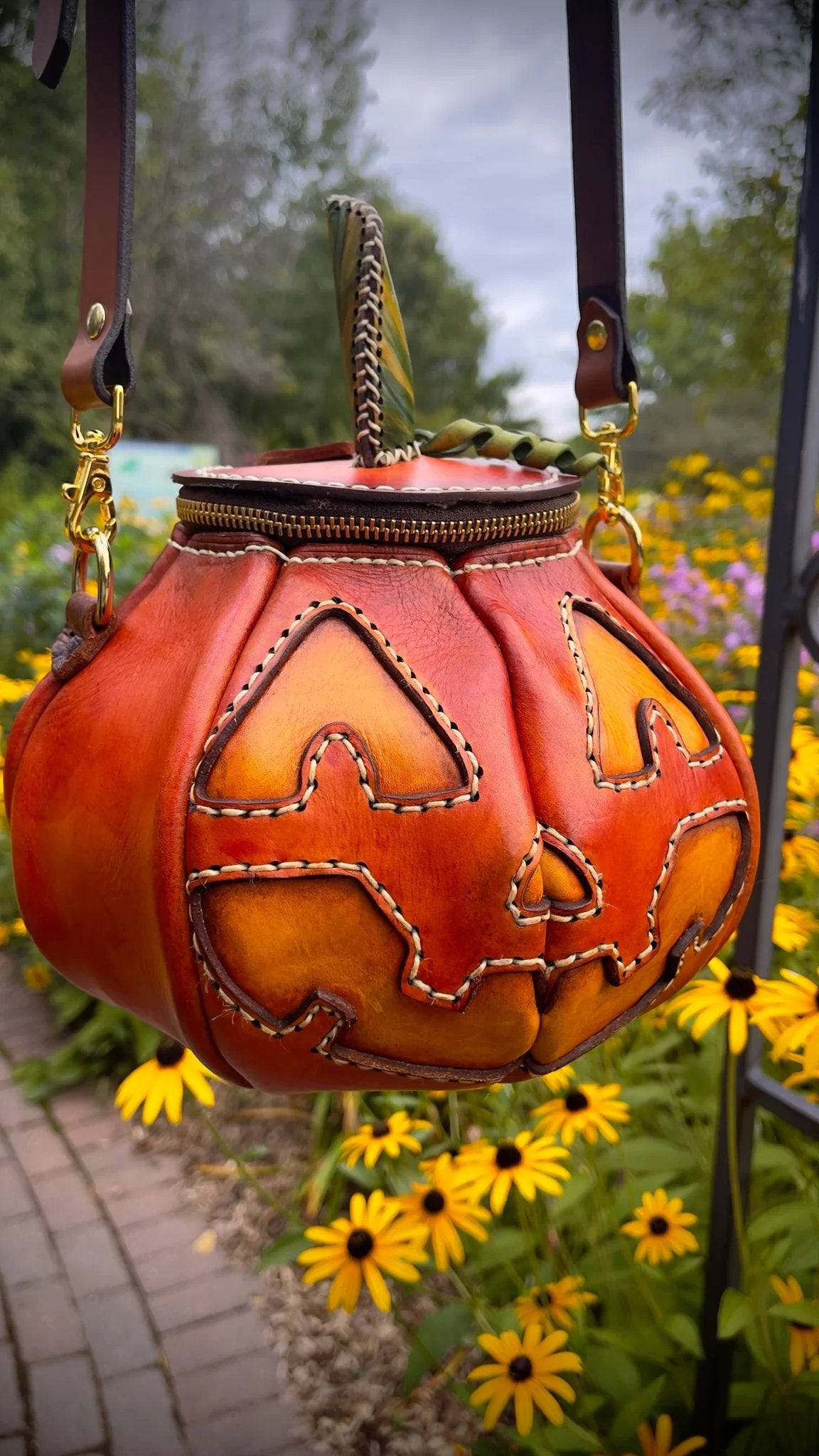 šhandmade leather Pumpkin Bag(āØSame as in the video)