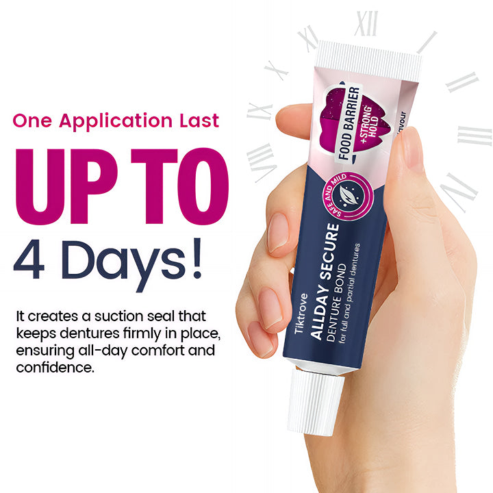 TIKTROVE AllDay Secure Denture Bond