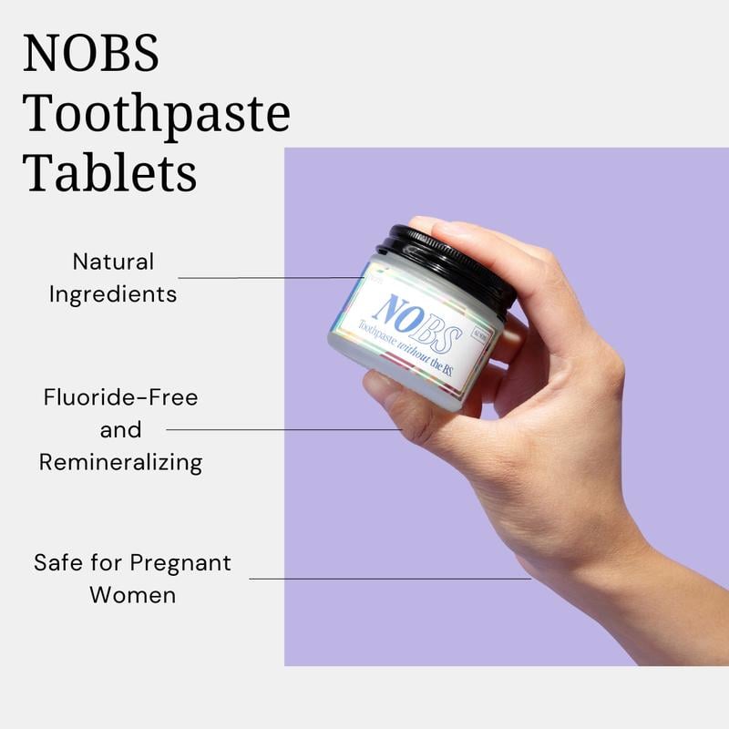 NOBS Toothpaste Tablets - Nano Hydroxyapatite, Fluoride Free