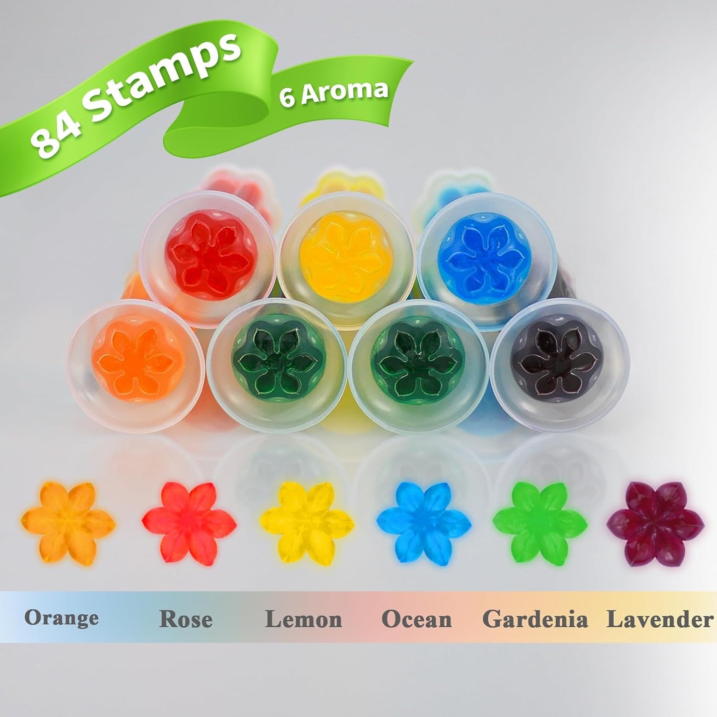 🔥🚽84 Flowers Toilet Cleaner Gel Stamp 1 set contains 6 pack (84 flowers)