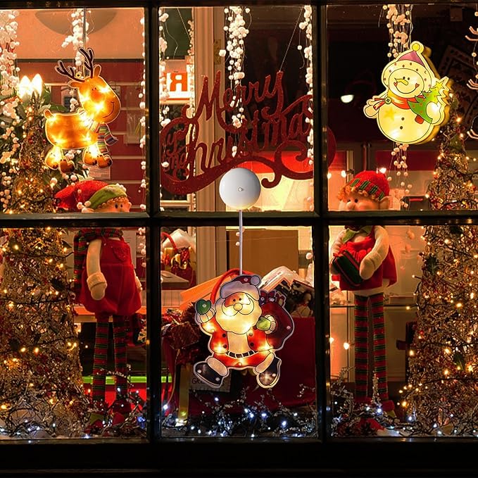 🎄 Christmas Window Hanging Lights 🌟