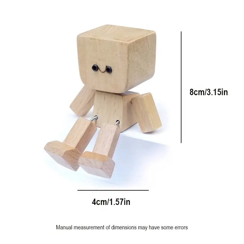 Handmade Charming Shaking Wooden Man Figurine