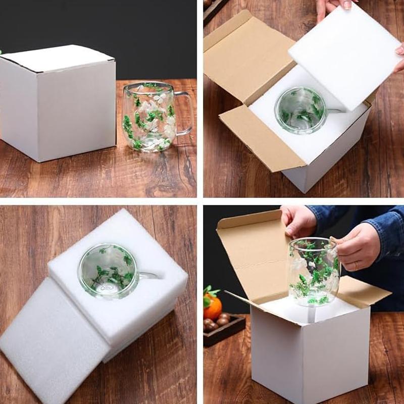 🎄🌸Transparent Double Glass Flower Tea Cup