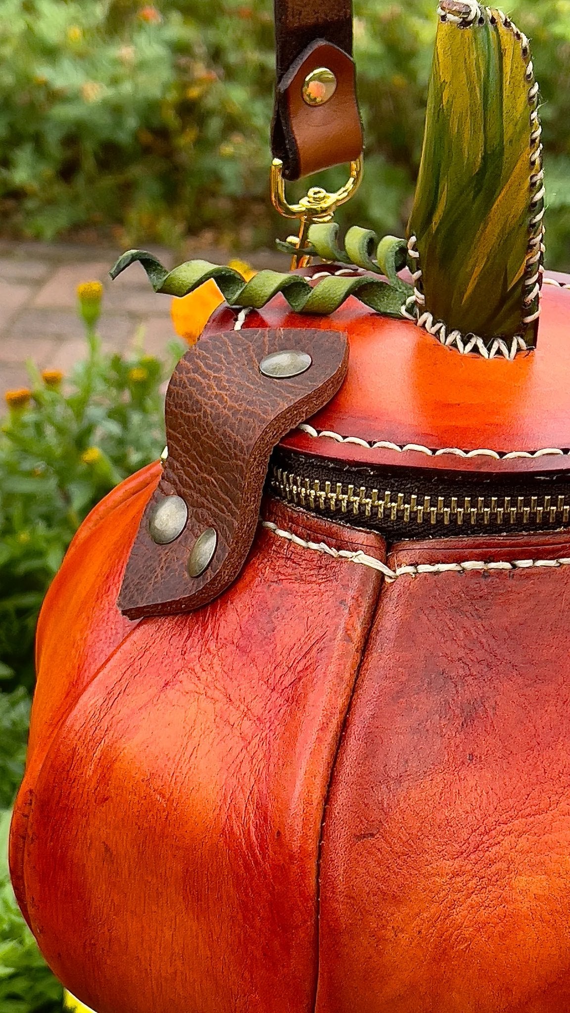 šhandmade leather Pumpkin Bag(āØSame as in the video)