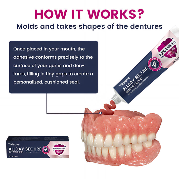 TIKTROVE AllDay Secure Denture Bond