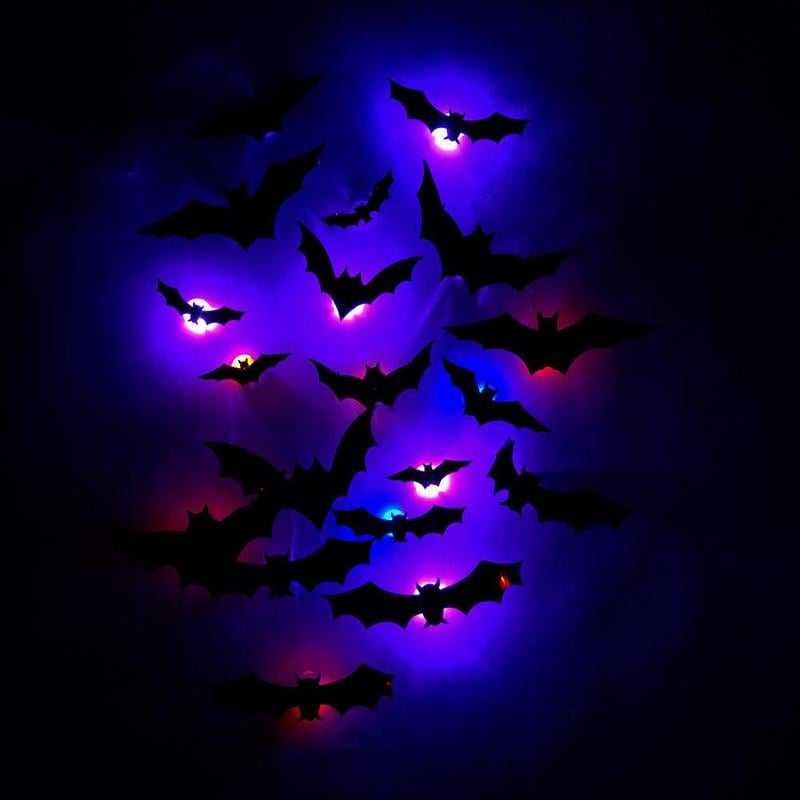 🎁3D Bat Design LED Decoration(1 Set 12 Pcs)