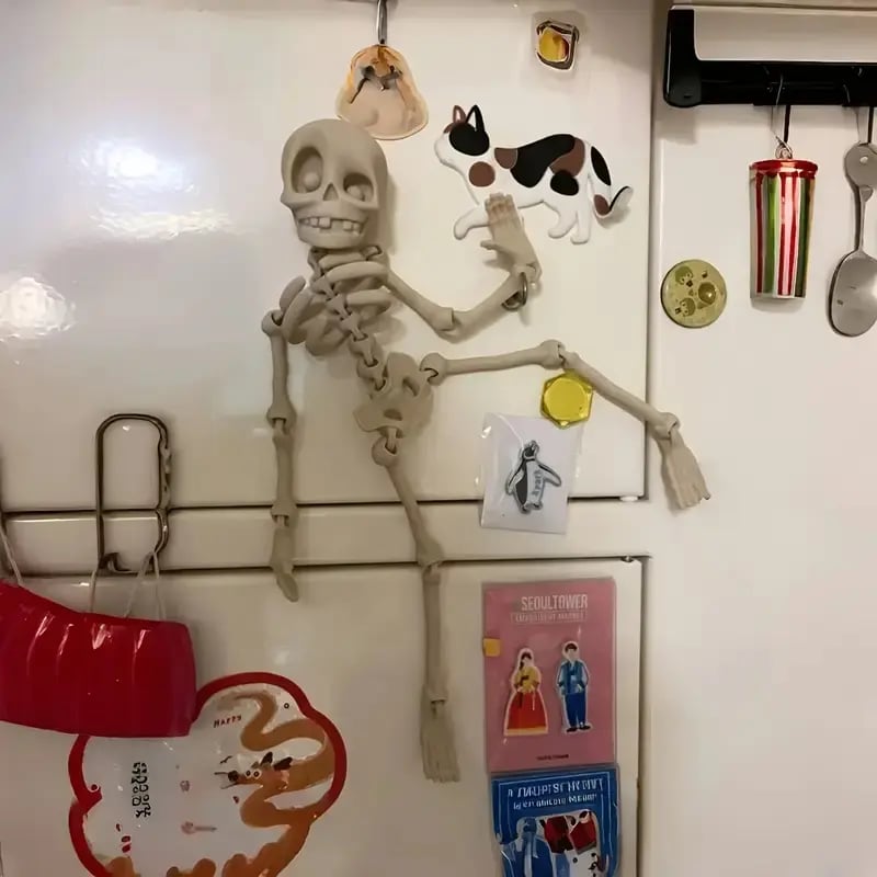 Vintage Skeleton Magnetic Figurine 🎃
