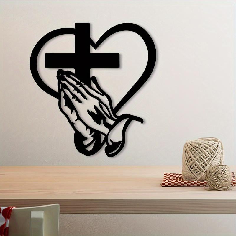 ✨Elegant Metal Christian Heart & Cross Wall Art