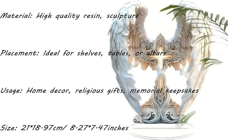 ⭐Gorgeous Angel Wings Cross Decoration