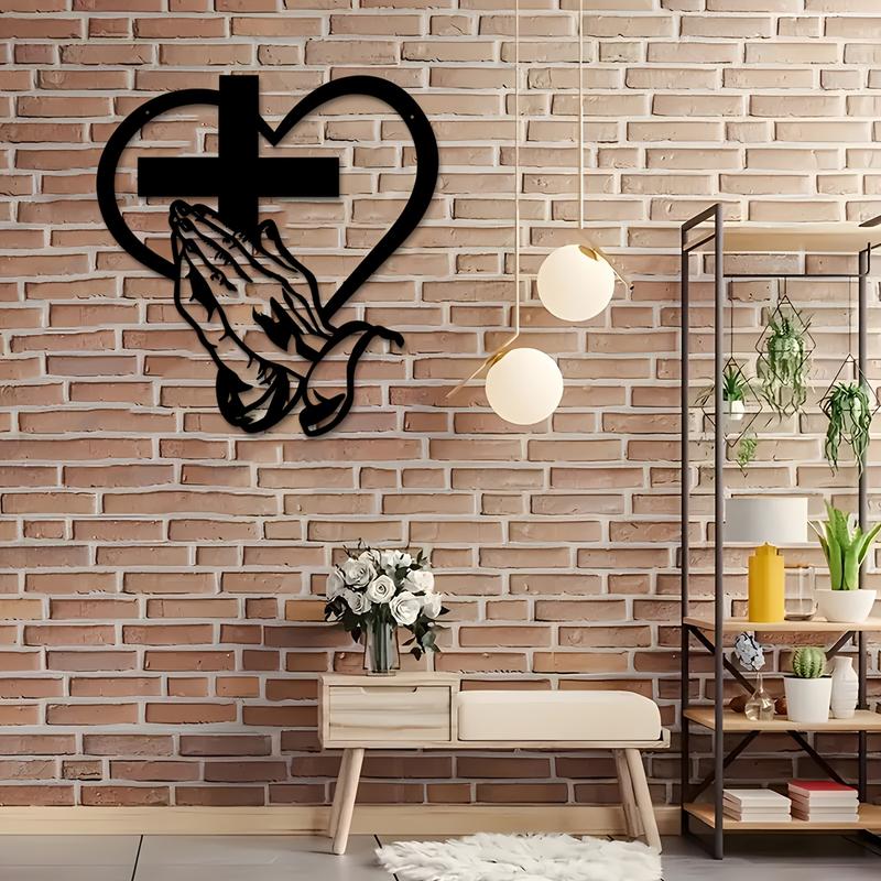 ✨Elegant Metal Christian Heart & Cross Wall Art