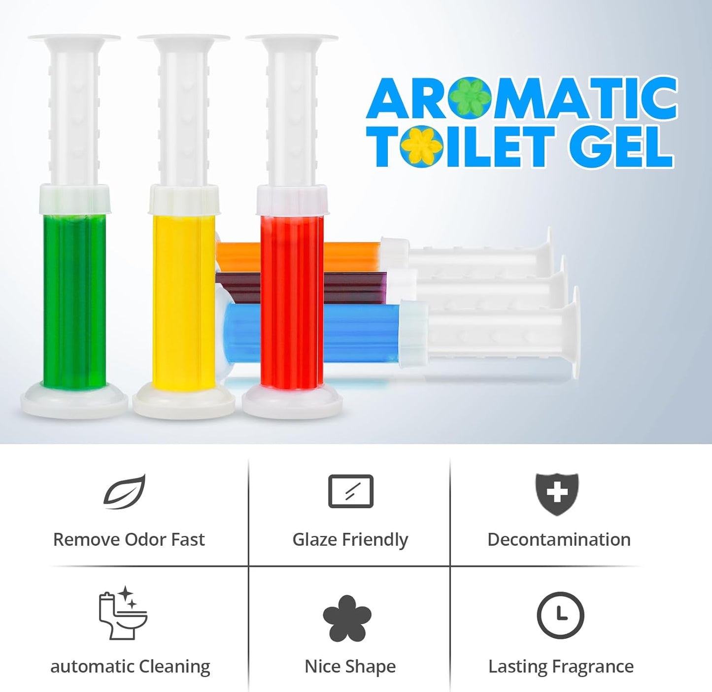 🔥🚽84 Flowers Toilet Cleaner Gel Stamp 1 set contains 6 pack (84 flowers)