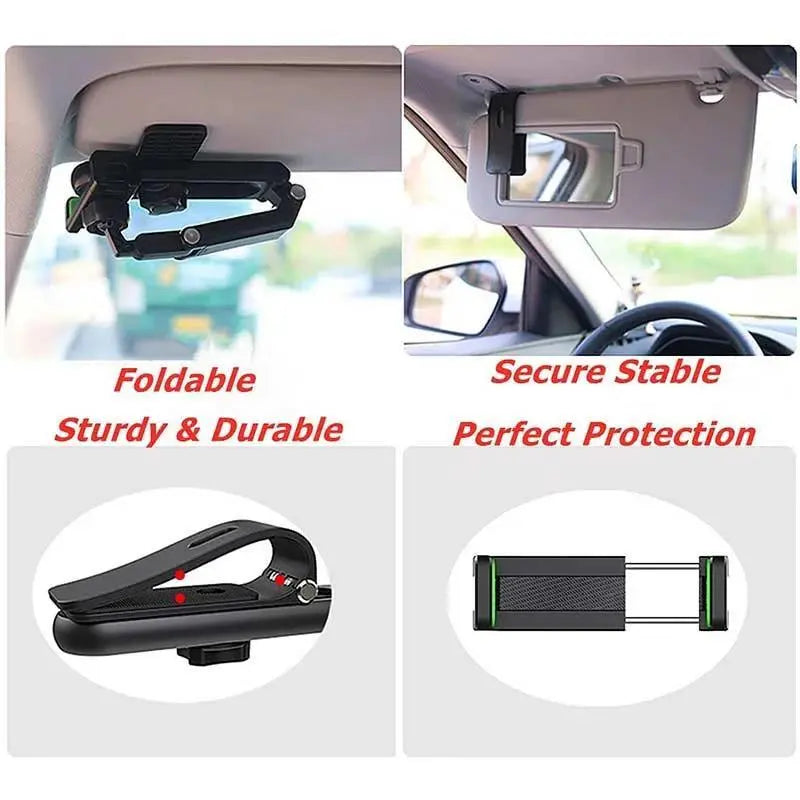 New 1080° Multi-function Sun Visor Universal 360 Degree Rotating Phone Holder
