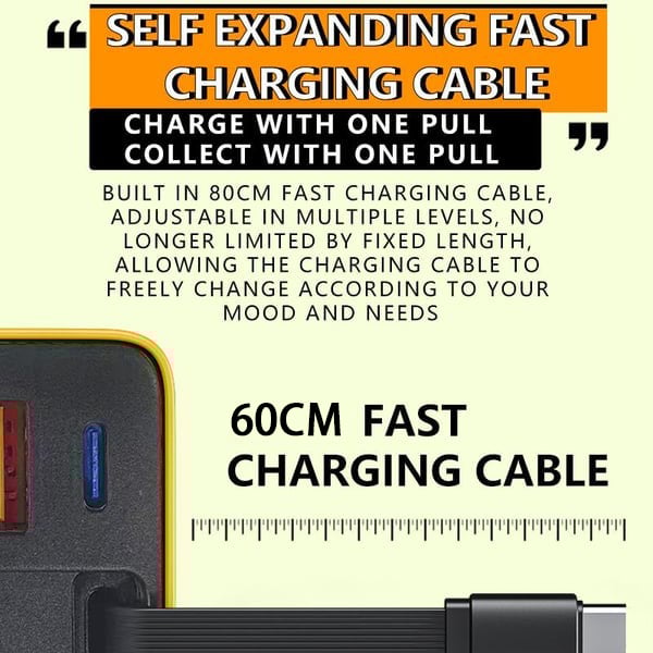 3 in 1 Charger Retractable 80W MAX Fast