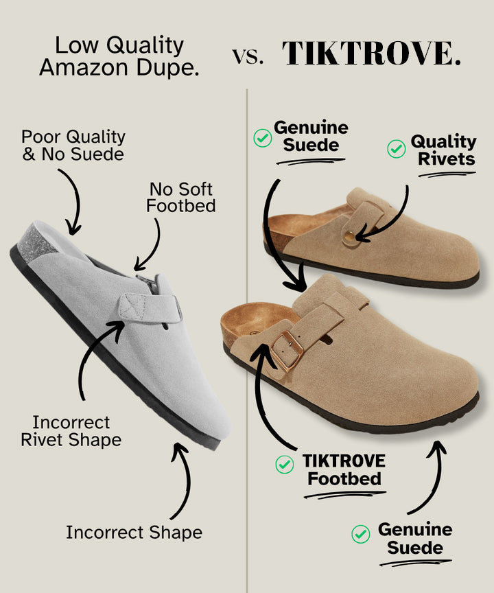 Genuine Suede Clogs by Tiktrove