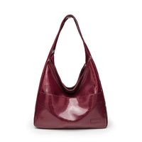 Glossy red leather