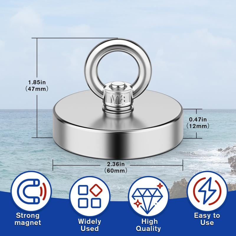Fishing Magnet: 350LBS Super Strong Neodymium Magnet 🧲