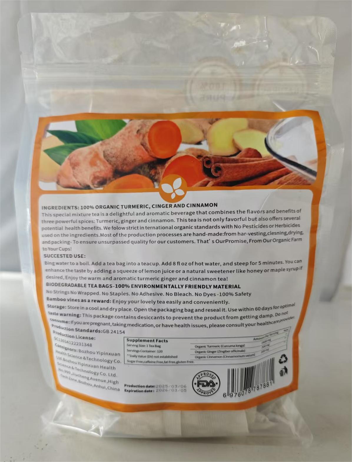 ๐100% Natural Turmeric Ginger Cinnamon Tea