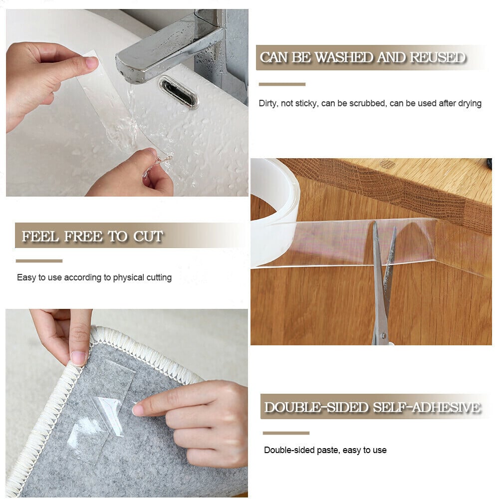 2025 Hot Sale Heavy Duty Nano Double Sided Adhesive Tape, Clear Mounting Tape Picture Hanging Adhesive Strips.