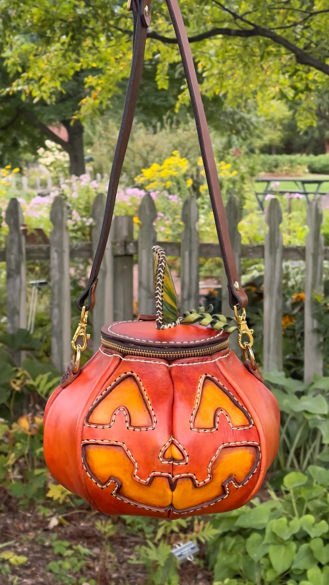 šhandmade leather Pumpkin Bag(āØSame as in the video)