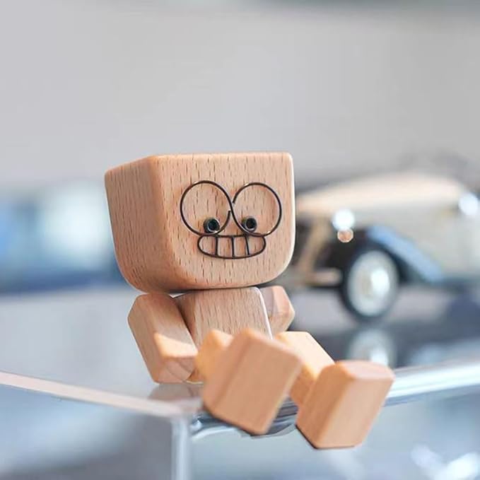 Handmade Charming Shaking Wooden Man Figurine