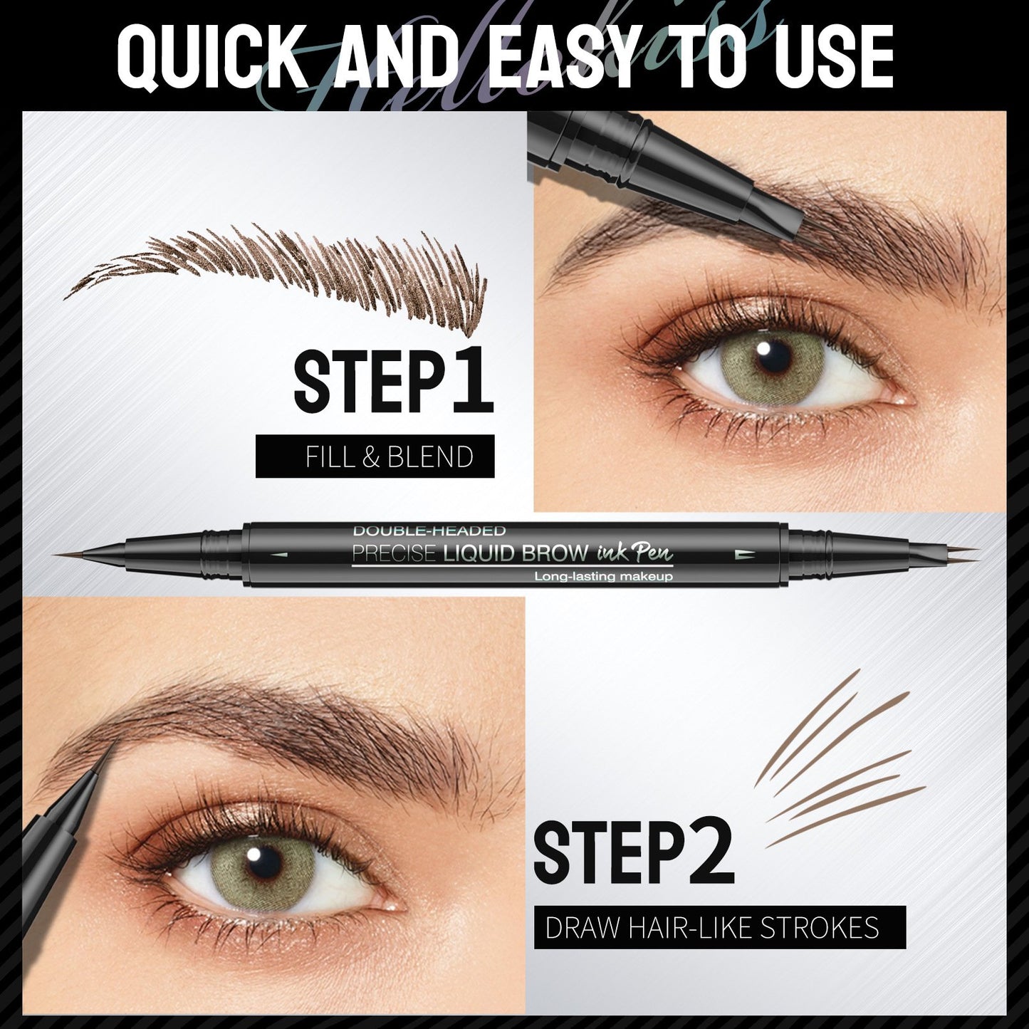 Achieve Perfect Brows Instantly-2-in-1 Dual-Ended Eyebrow Pen