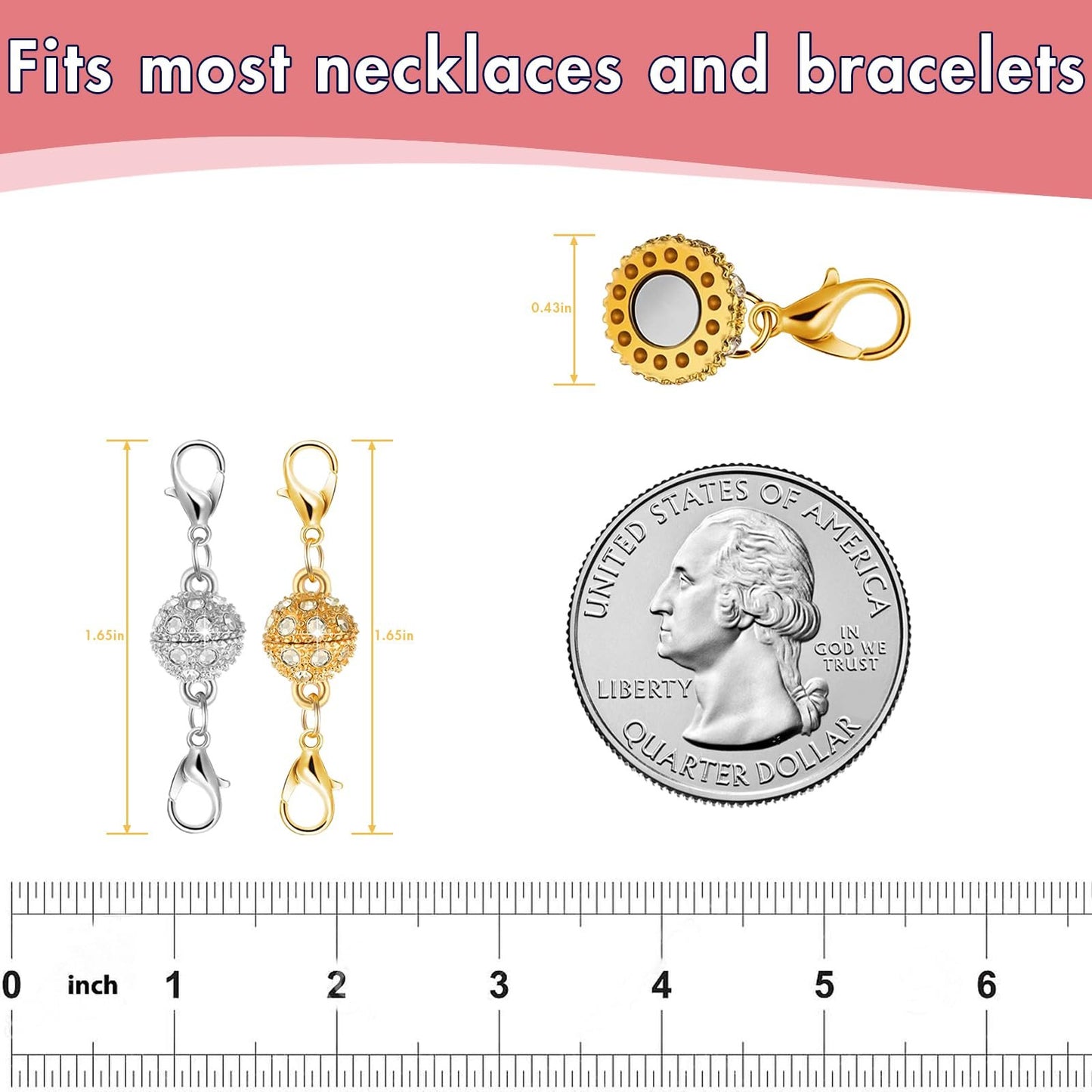 🔥Magnetic Necklace Clasps and Closures 1 Set ( 6 PCS )