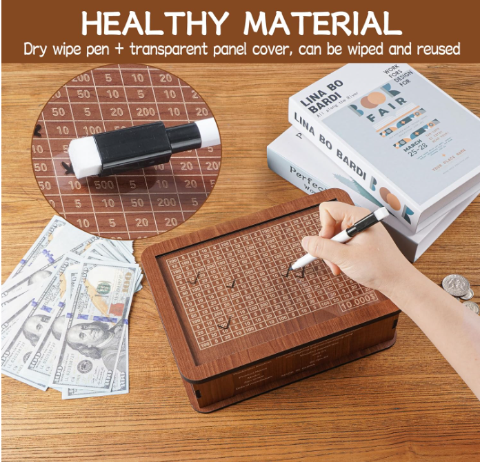 🎁Family Fun Savings Box🎁 Wooden Cash Saving Box