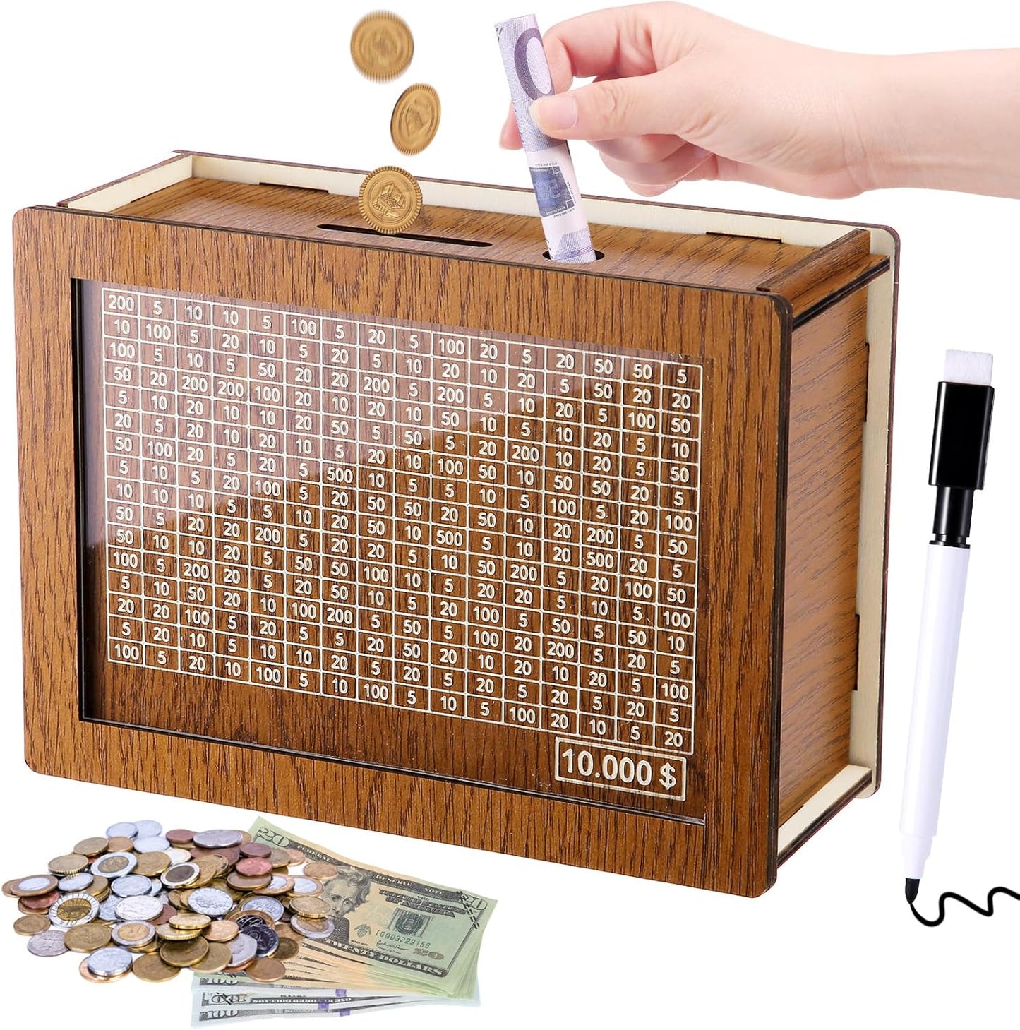 🎁Family Fun Savings Box🎁 Wooden Cash Saving Box