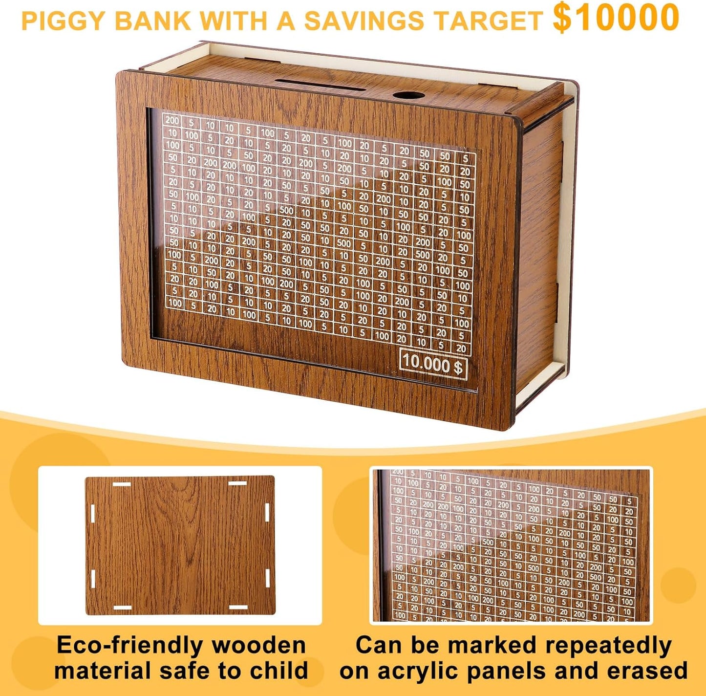 🎁Family Fun Savings Box🎁 Wooden Cash Saving Box