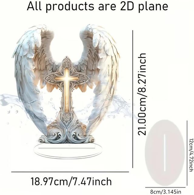 ⭐Gorgeous Angel Wings Cross Decoration