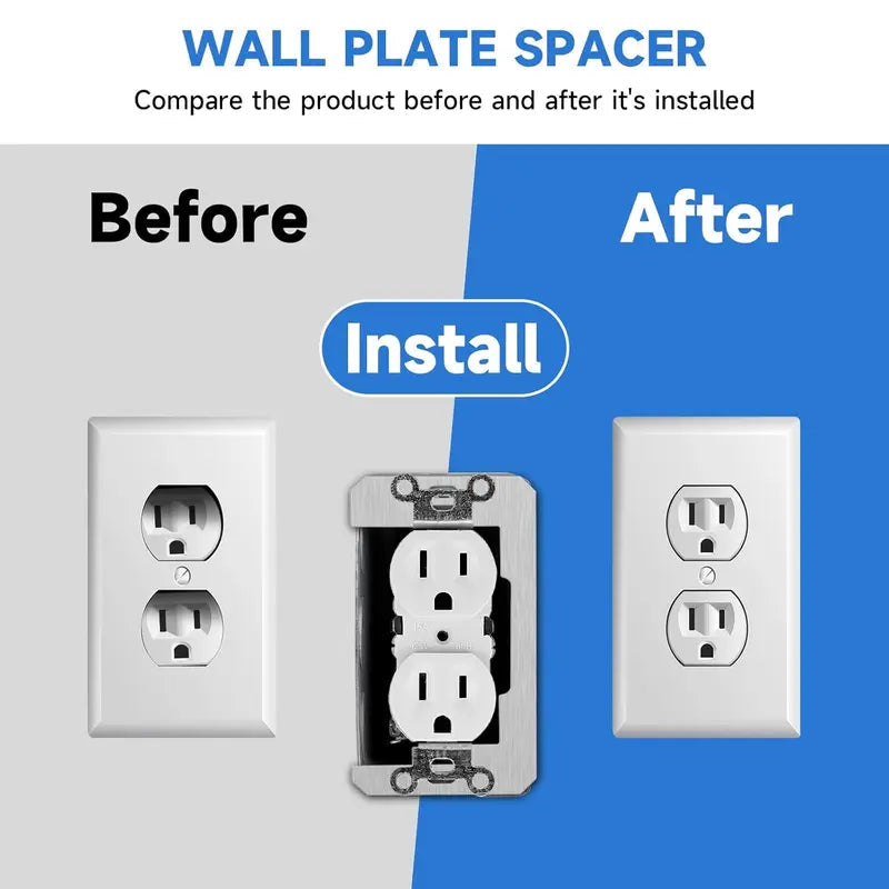 Metal outlet leveling spacer details