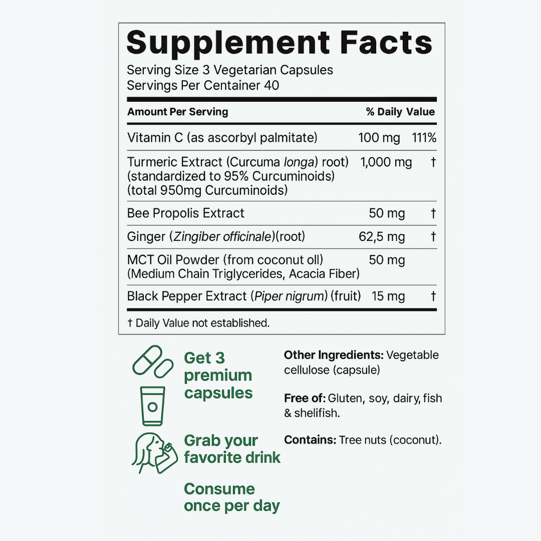 Turmeric Curcumin with Black Pepper & MCT Oil – 120 Capsules