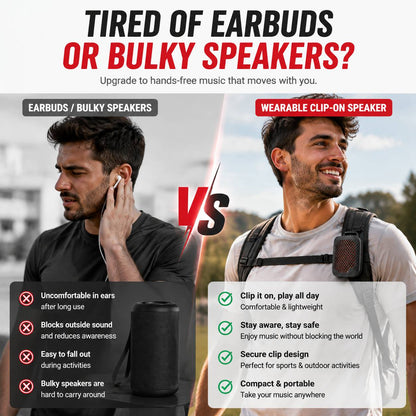 🏃 Outdoor Clip-On Bluetooth Speaker | Waterproof Speaker for Running & Cycling