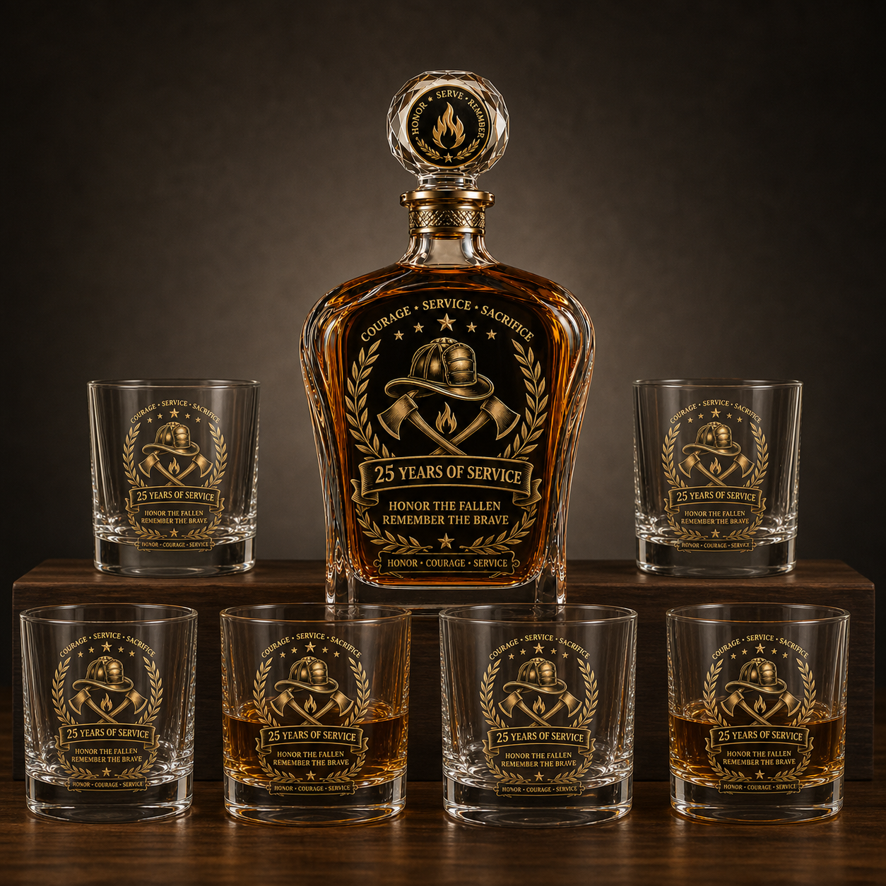 🕯️ 9/11 25th Anniversary Memorial Whiskey Decanter & Glass Gift Set – We Will Never Forget 343 Heroes Tribute