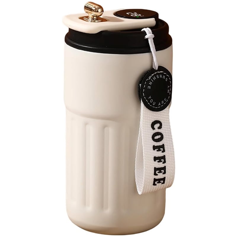🎁🎁Christmas gift🎁450ml Stainless Steel Travel Mug with Temperature Display - Vacuum Insulated Bottle