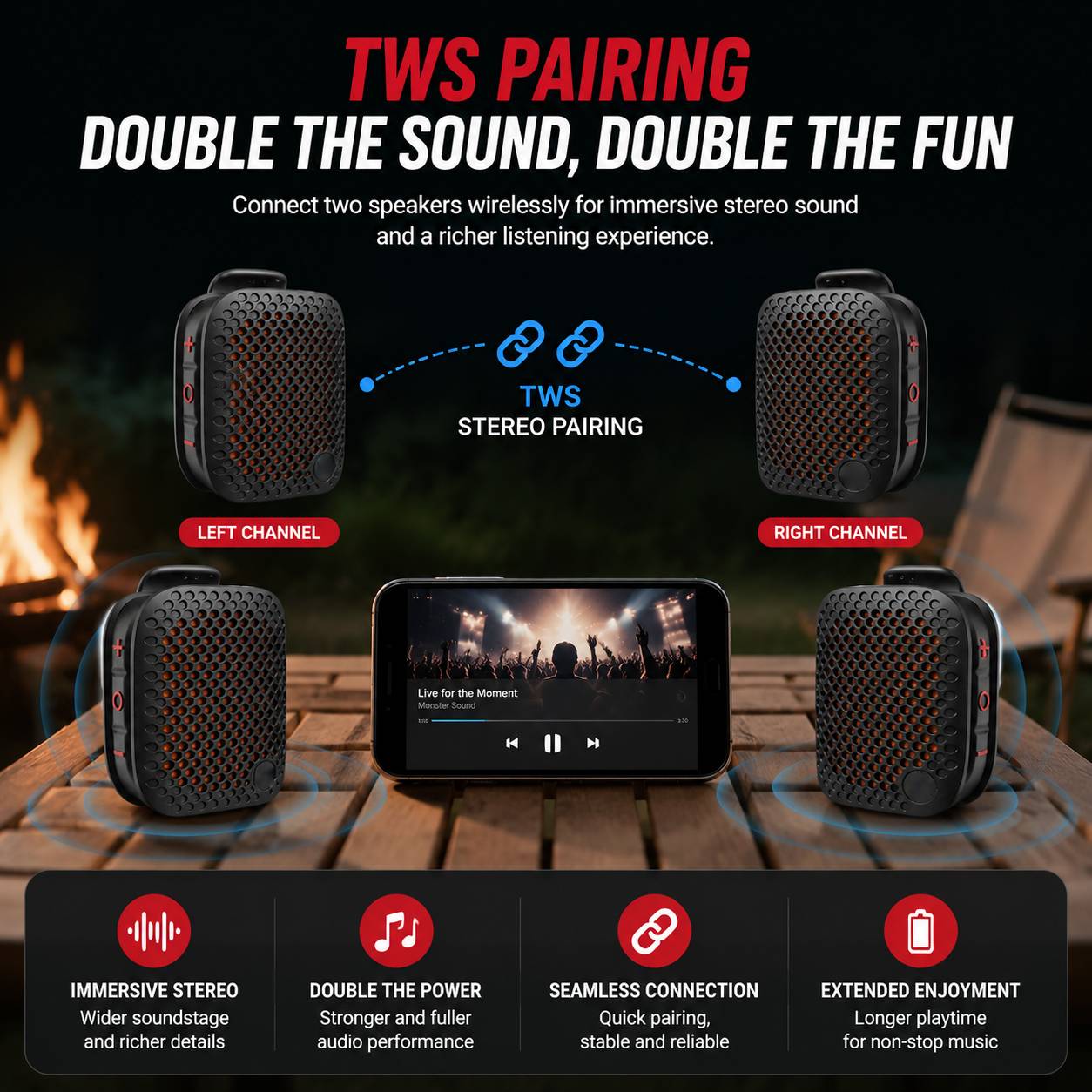 🏃 Outdoor Clip-On Bluetooth Speaker | Waterproof Speaker for Running & Cycling