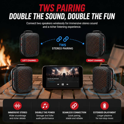 🏃 Outdoor Clip-On Bluetooth Speaker | Waterproof Speaker for Running & Cycling