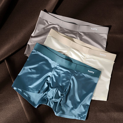 Elegant Silk Men's Ice Silk Underwear Mulberry Silk Antimicrobial Men's Boxer Briefs
