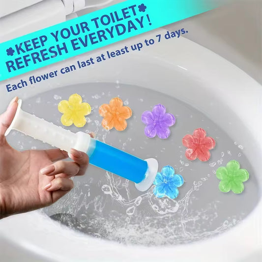 🔥🚽84 Flowers Toilet Cleaner Gel Stamp      1 set contains 6 pack (84 flowers)