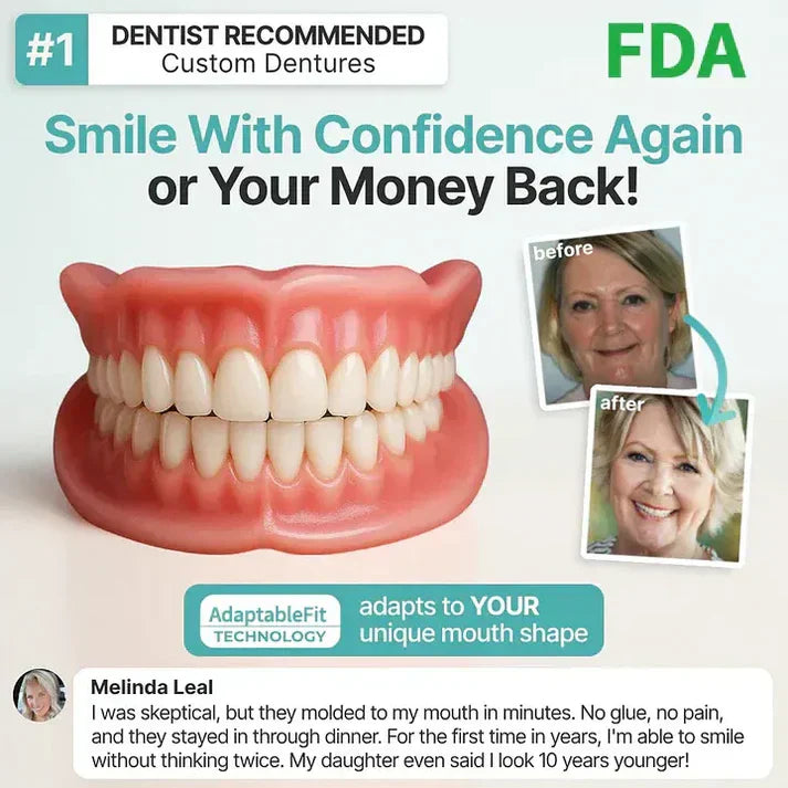 Medical Full Denture with Strong Suctiond🦷Obtain American Dental Association (ADA) Certification