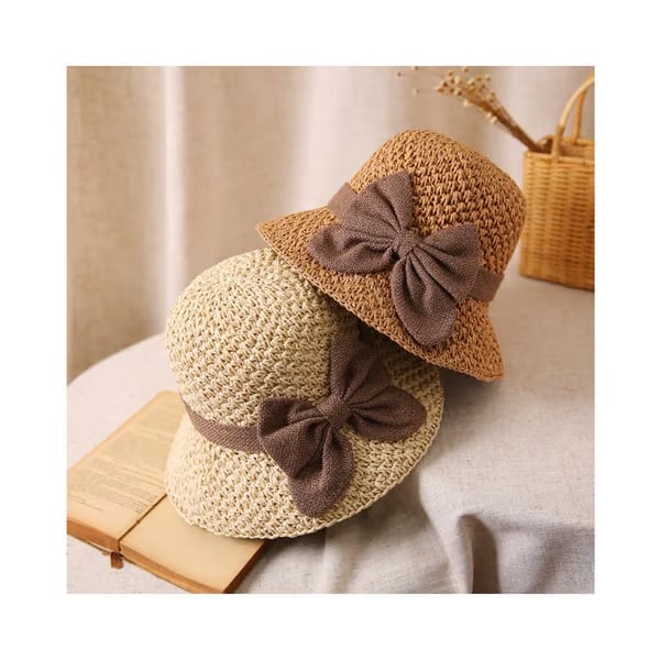 Straw Hat with Retro Bow