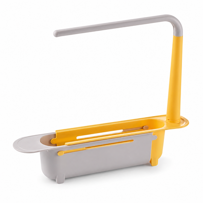 ✨ 2-in-1 Sink Organizer Rack – Expandable Sponge Holder & Kitchen Towel Drying Bar