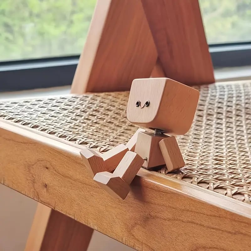 Handmade Charming Shaking Wooden Man Figurine